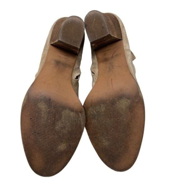 Madewell Cream suede ankle heeled botties US7 BoxD - Picture 4 of 6